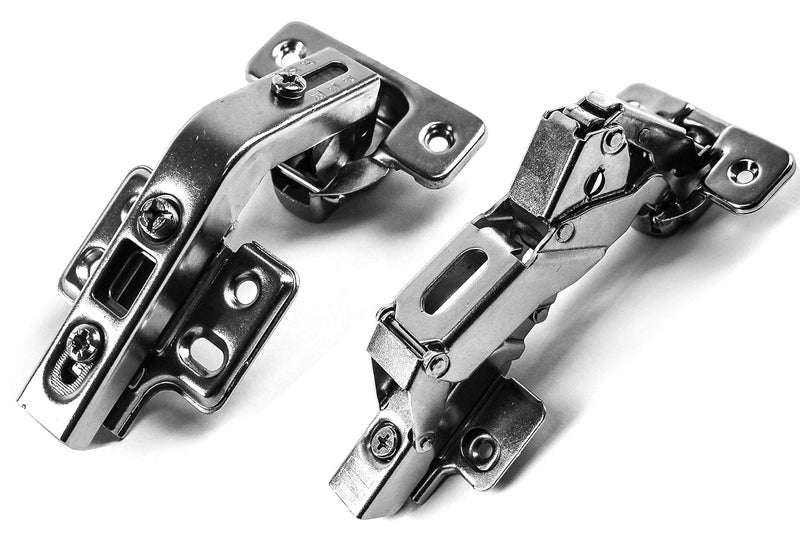 Berta (2+2) 135/165 Degree Hinges Combination, Full Overlay, 2-Cam 4-Way Adjustment, Concealed Frameless Lazy Susan/Bi Folding Cabinet Door Hinges Set with Screws (135 & 165 Degree Soft Close Hinges) - Image 1